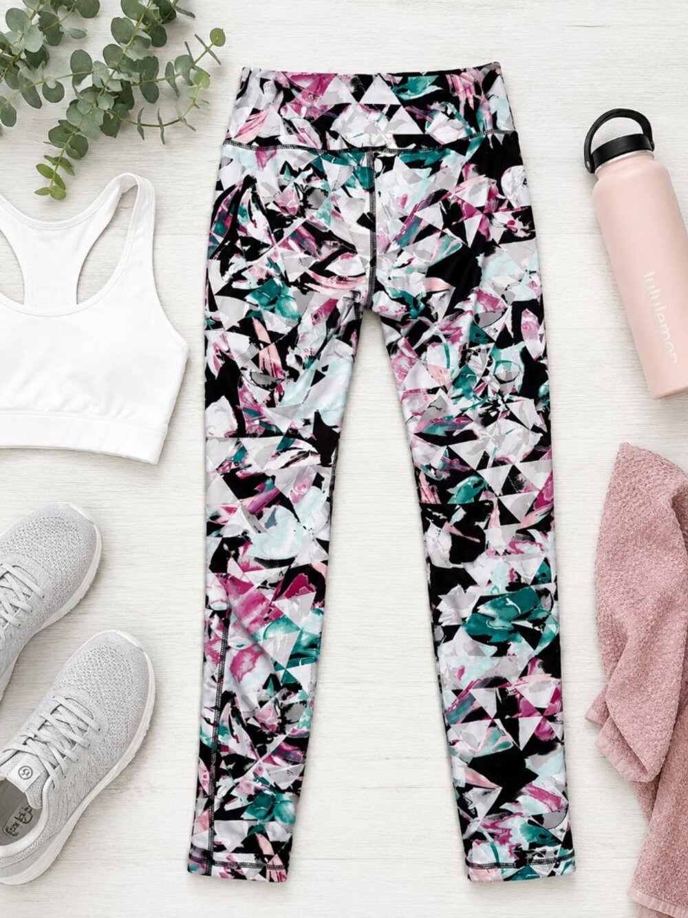 Zelos Workout Leggings Women’s Small Abstract Print High Rise Athletic